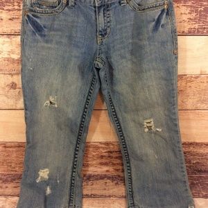 Aeropostale Crop Denim Capri Pants Size 3/4 Ripped